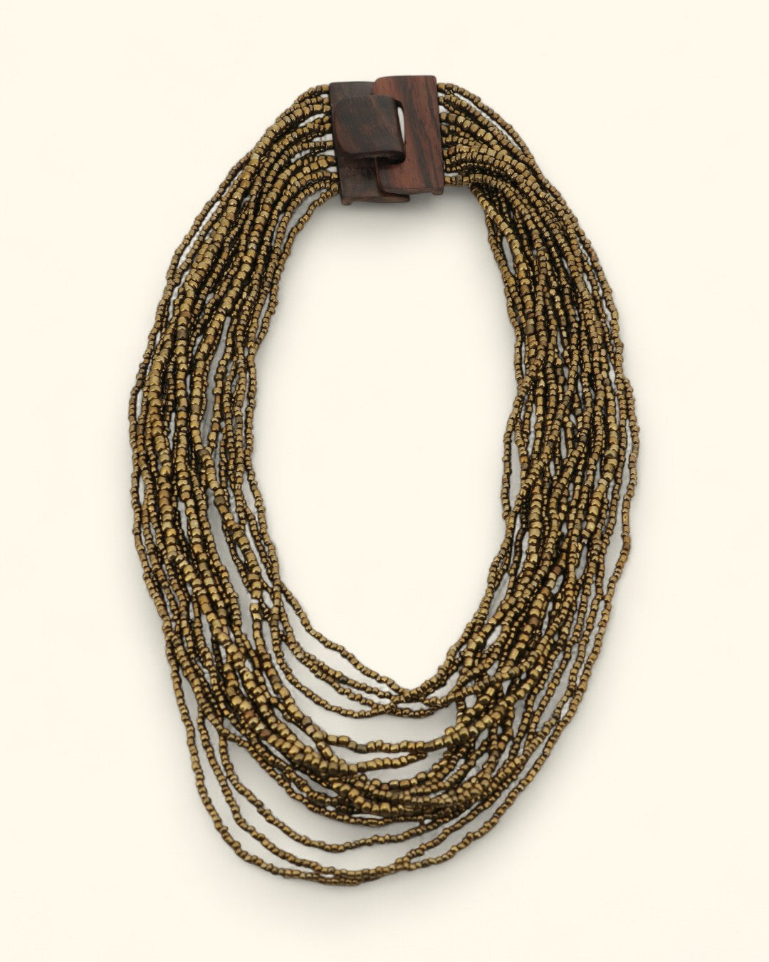 Bronze Tone Glass Bead Strand Necklace