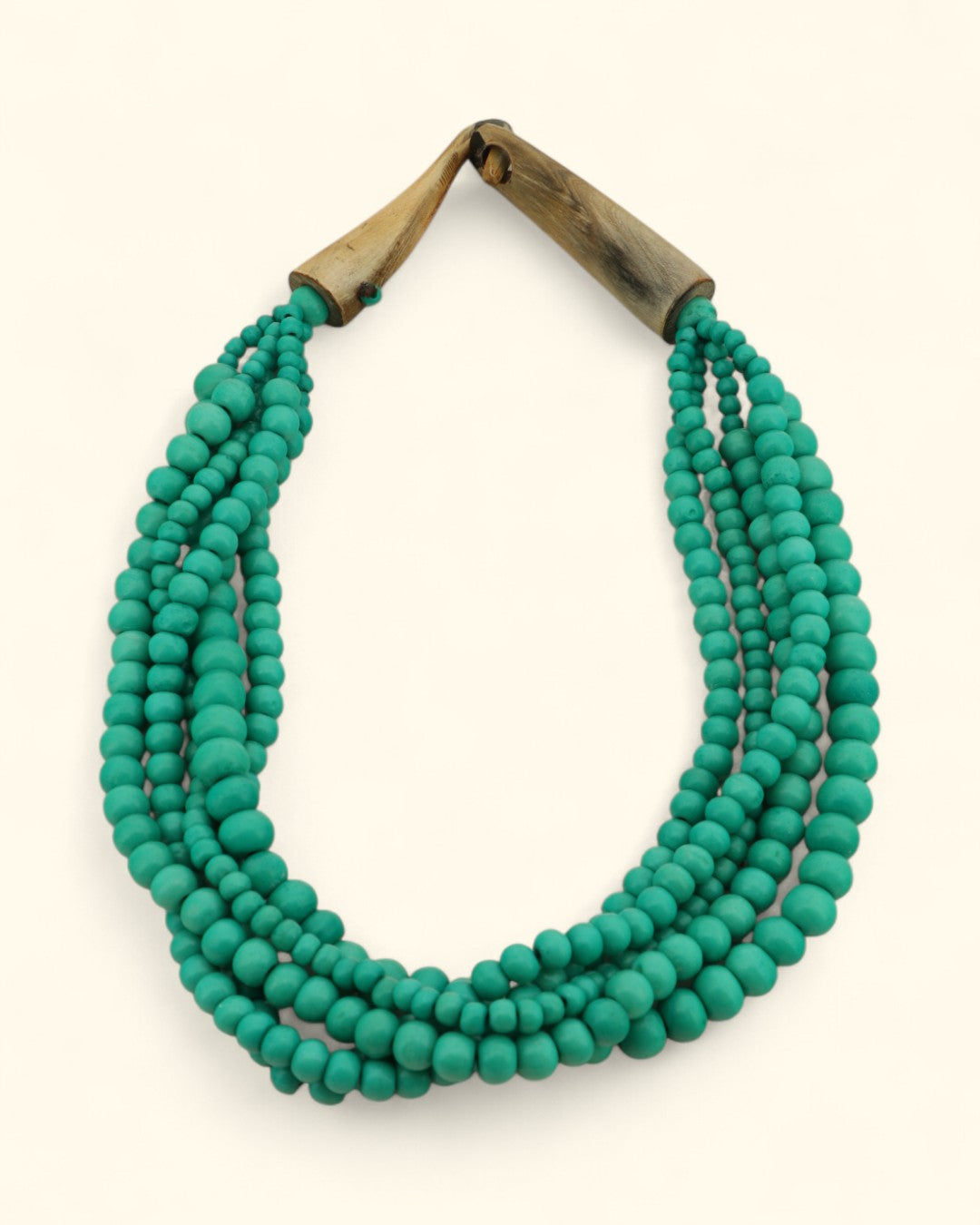 Green Beads Multi Strand Necklace