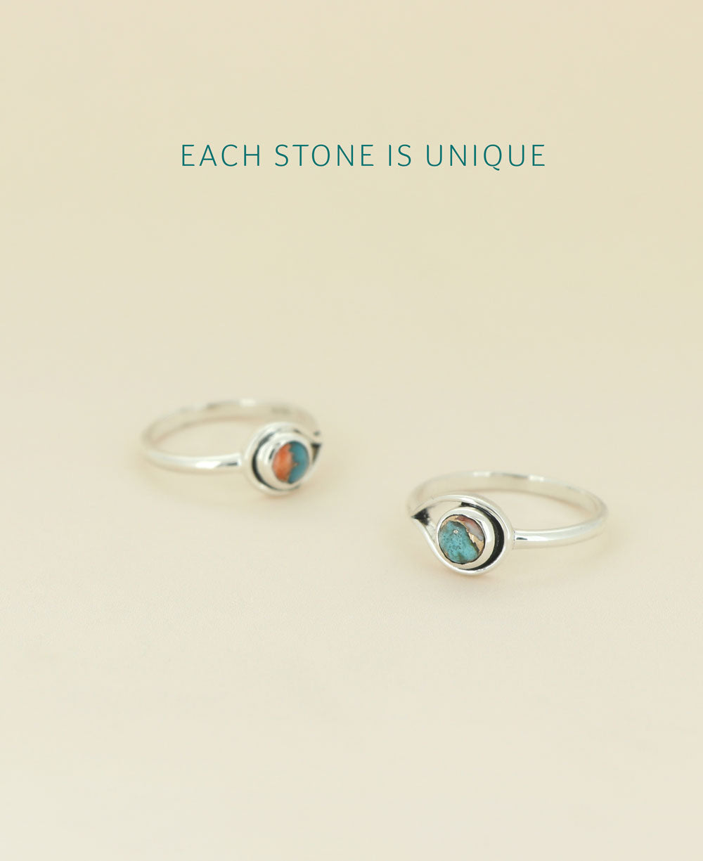 Turquoise Spiny Oyster Sterling Silver Dainy Ring