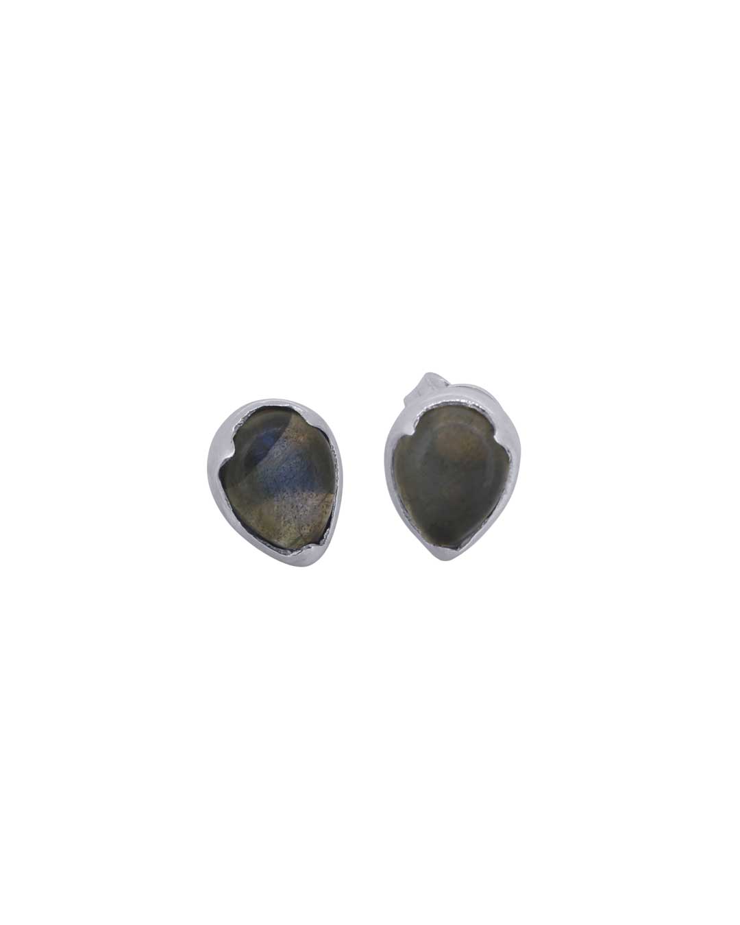 Labradorite Teardrop Stud Earrings