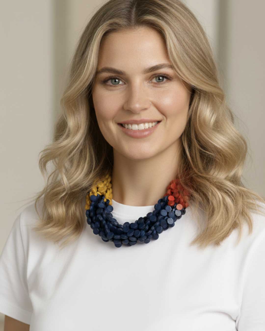 Fiesta Twist Tri-Color Wood Necklace