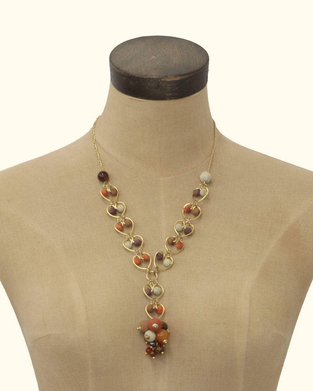 Earthtone Heart Link Necklace