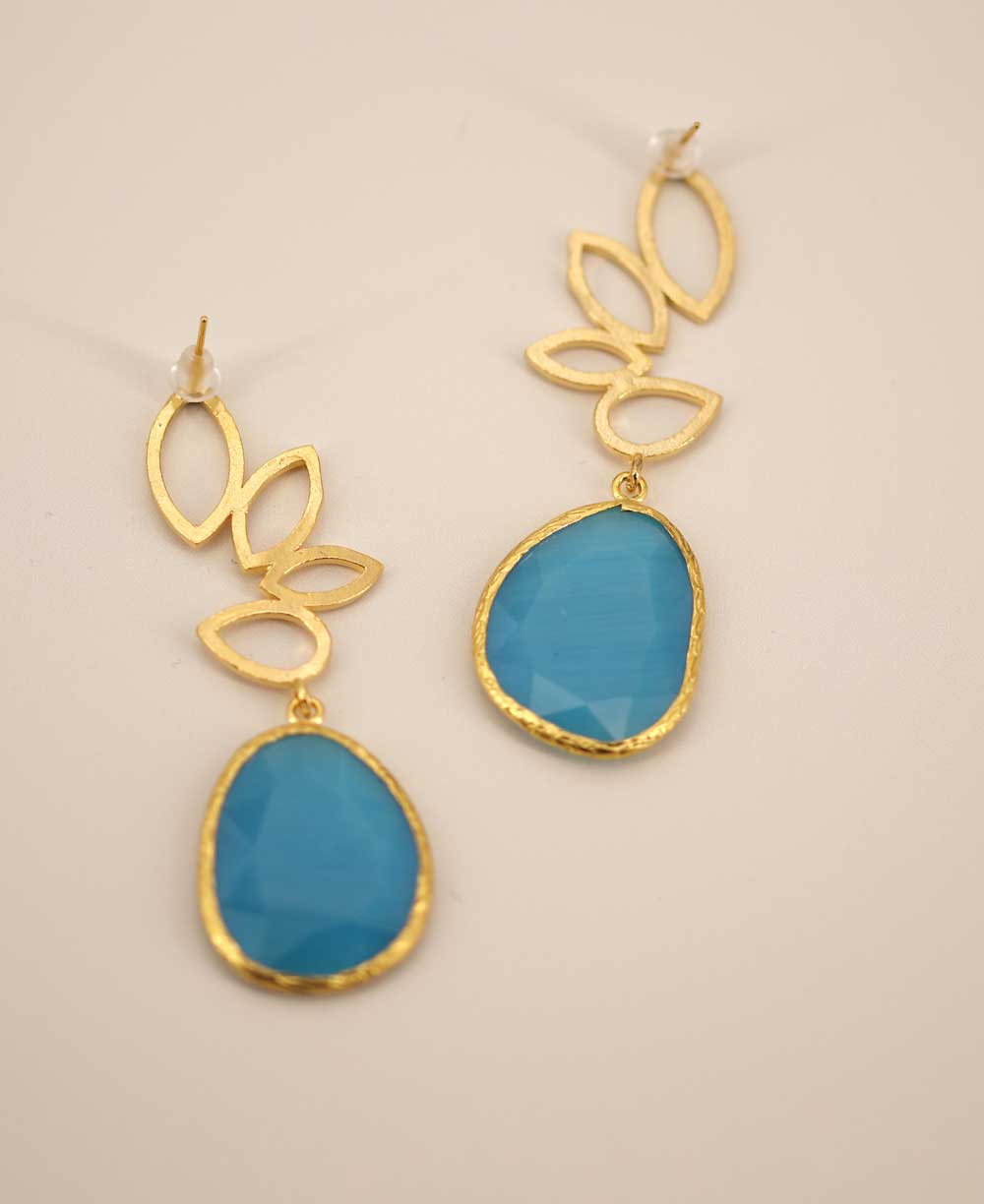 Handcrafted Aqua Glass Earrings