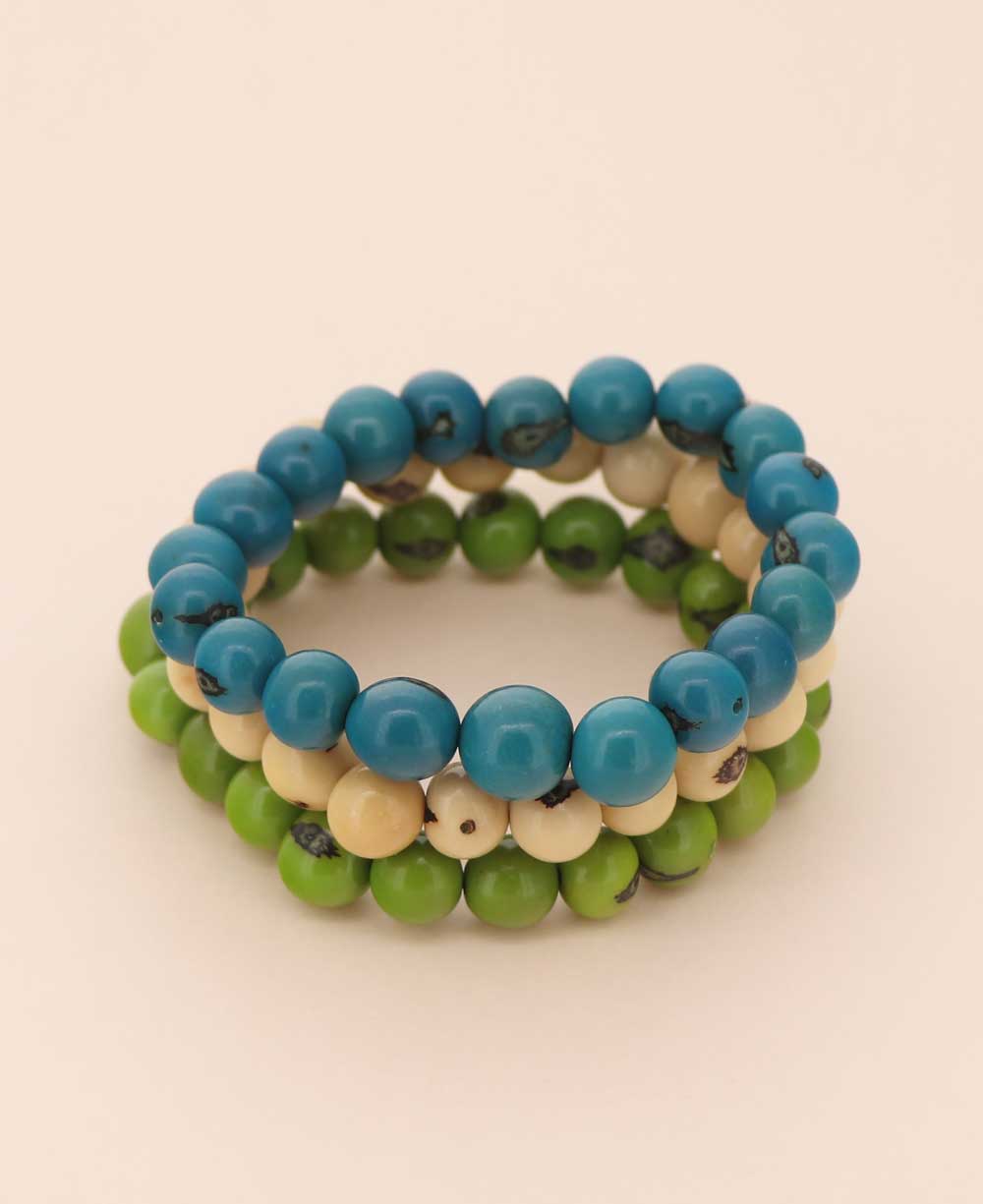 Vibrant Açaí Bead Stretch Bracelets
