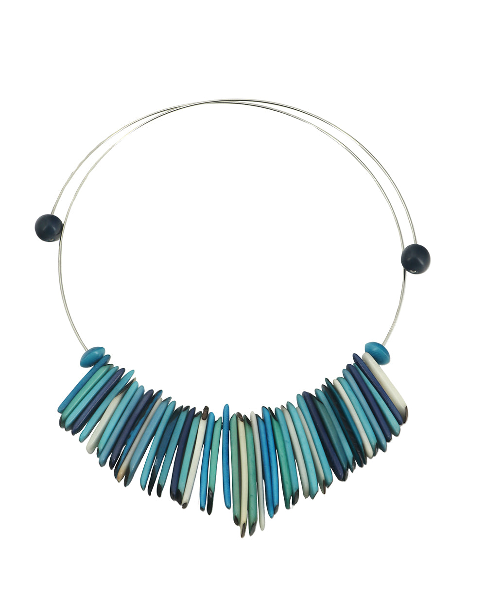 Blue tone tagua necklace