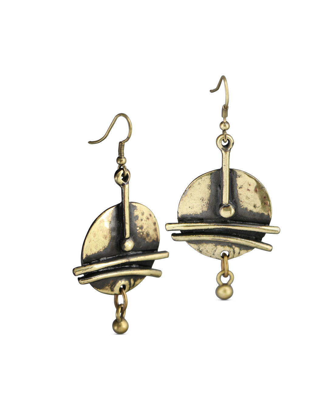 Anatolian Bronze Arc Earrings