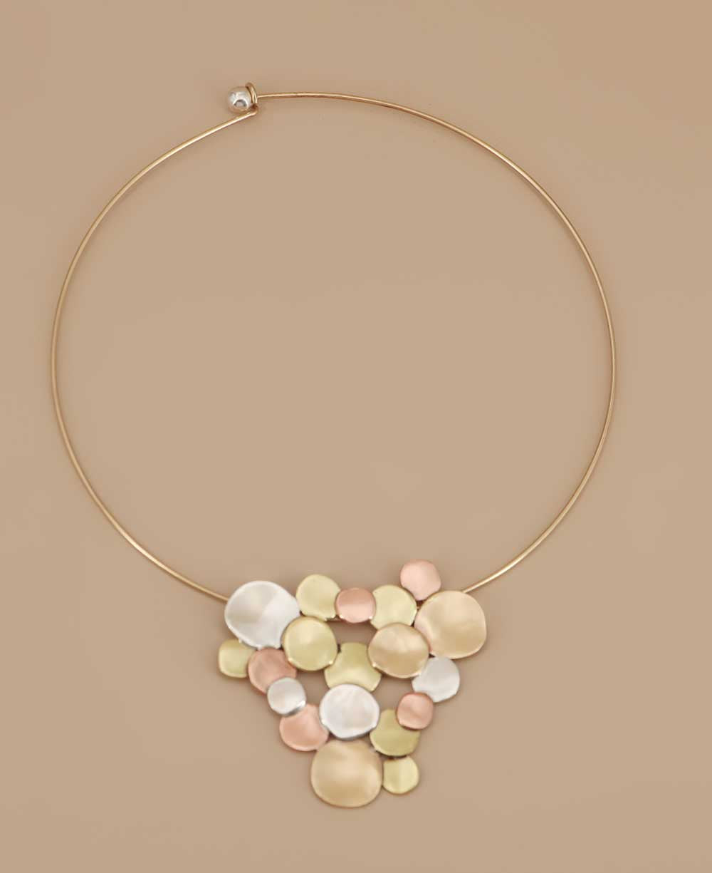 Mixed metal collar necklace