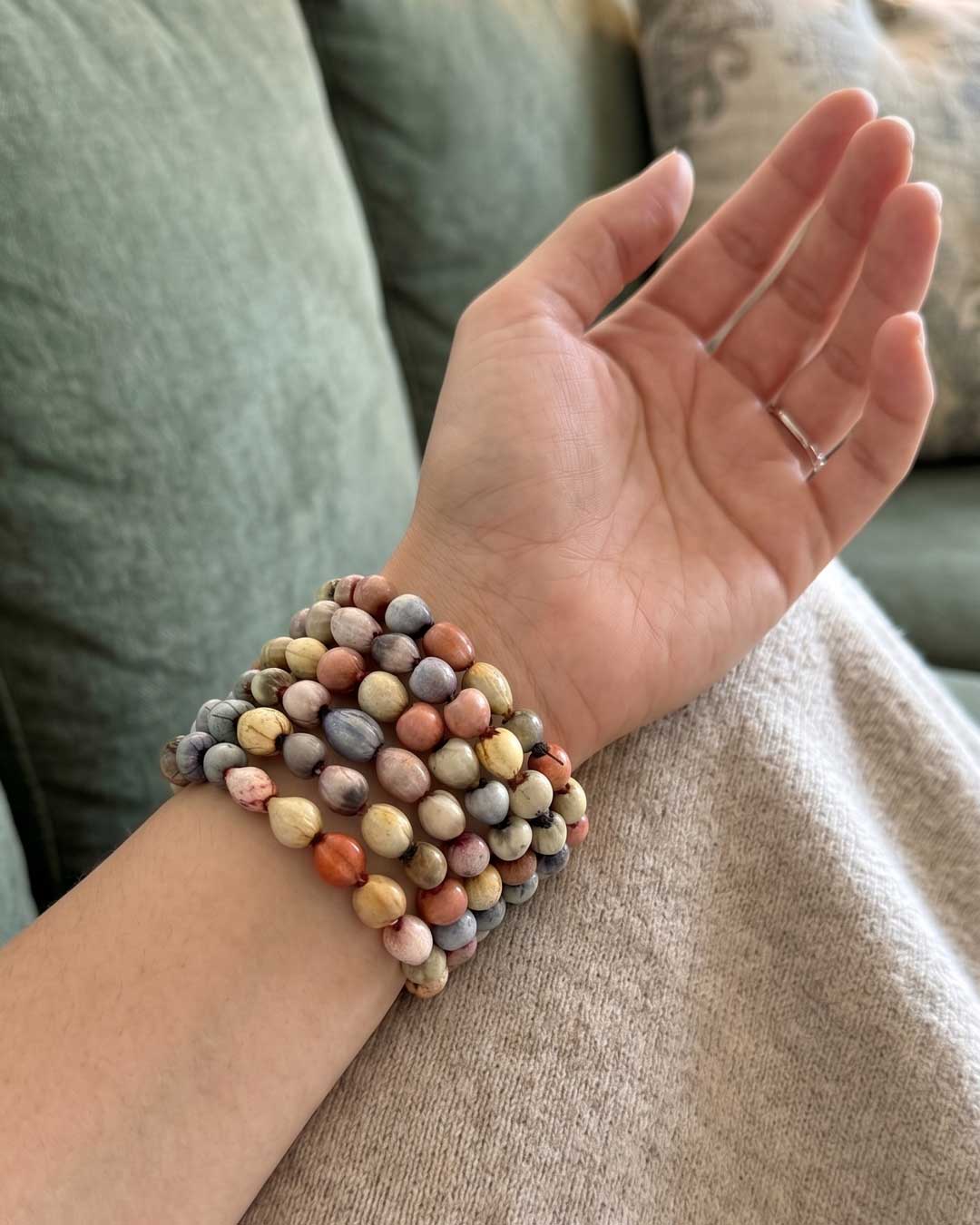 Colorful Job’s Tears Multi-Wrap Memory Bracelet