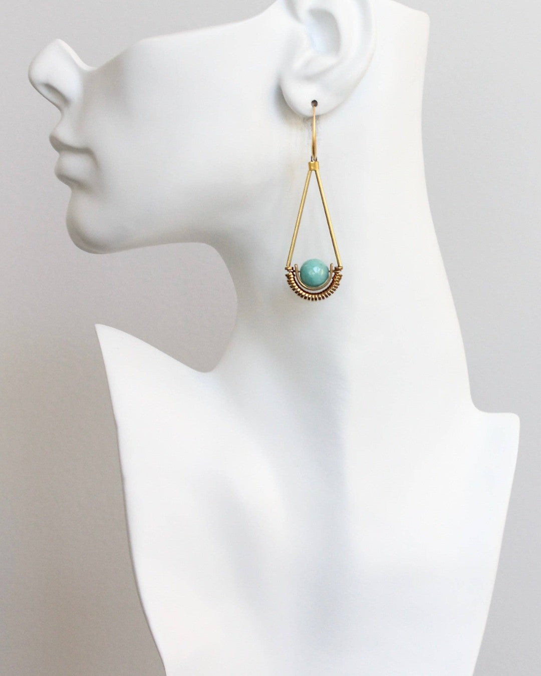 Handcrafted amazonite earrings made in the USA