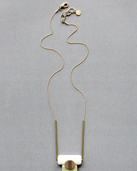 Geometric stone necklace with gold-plated chain