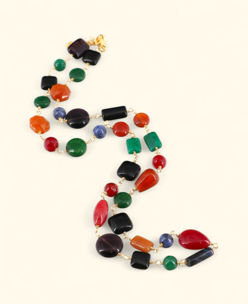 27-inch Brazilian gemstone necklace with vibrant hues