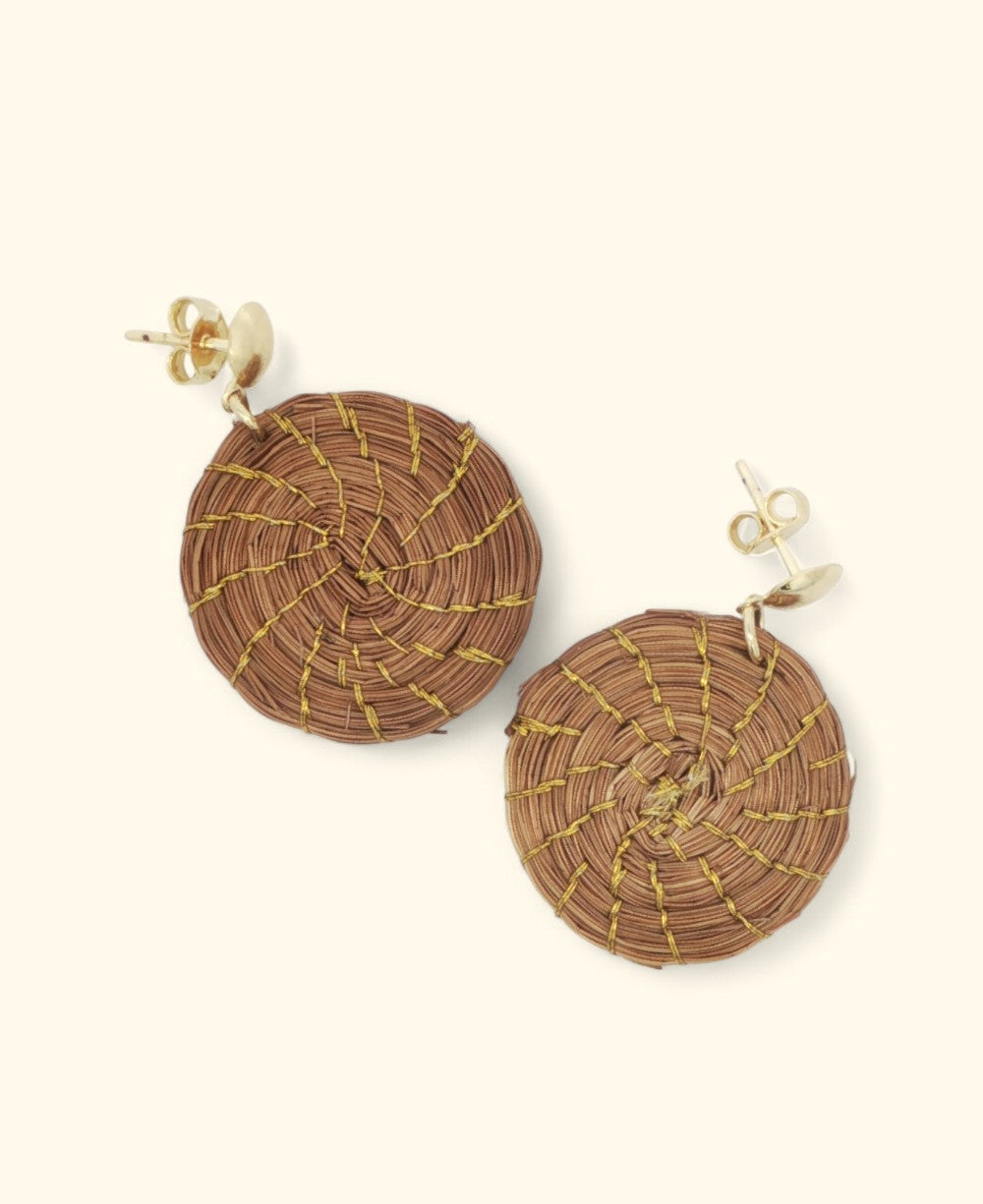 Handwoven Capim Dourado earrings from Brazil