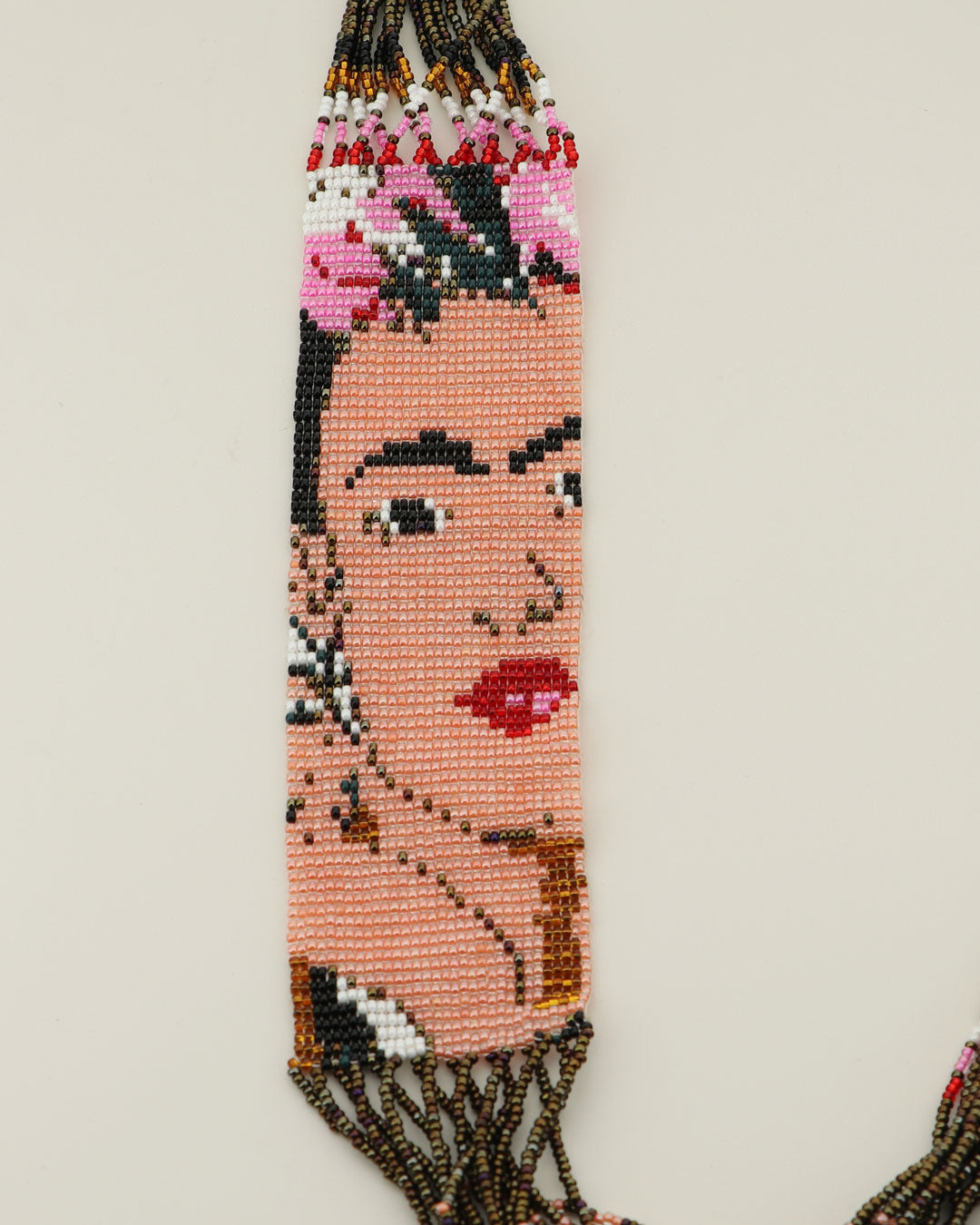 Blush Tones Beaded Frida Kahlo Necklace