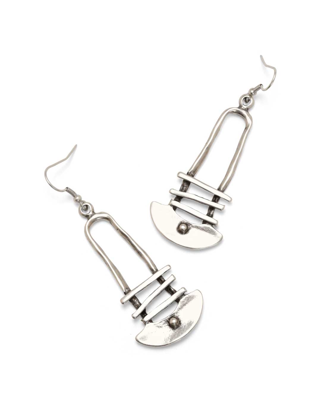 Sculptural Turkish earrings with architectural design