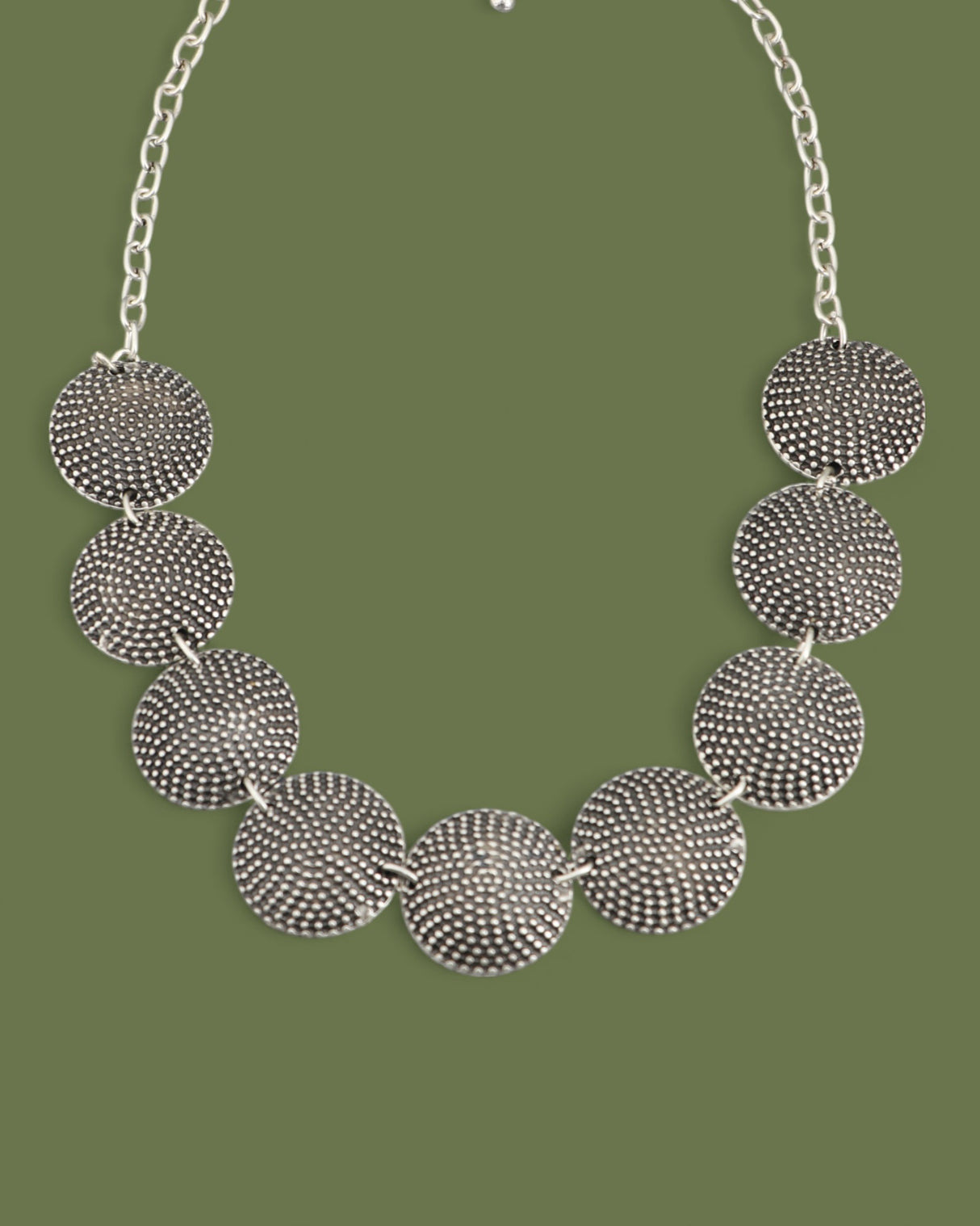 Textured Dome Disc Necklace