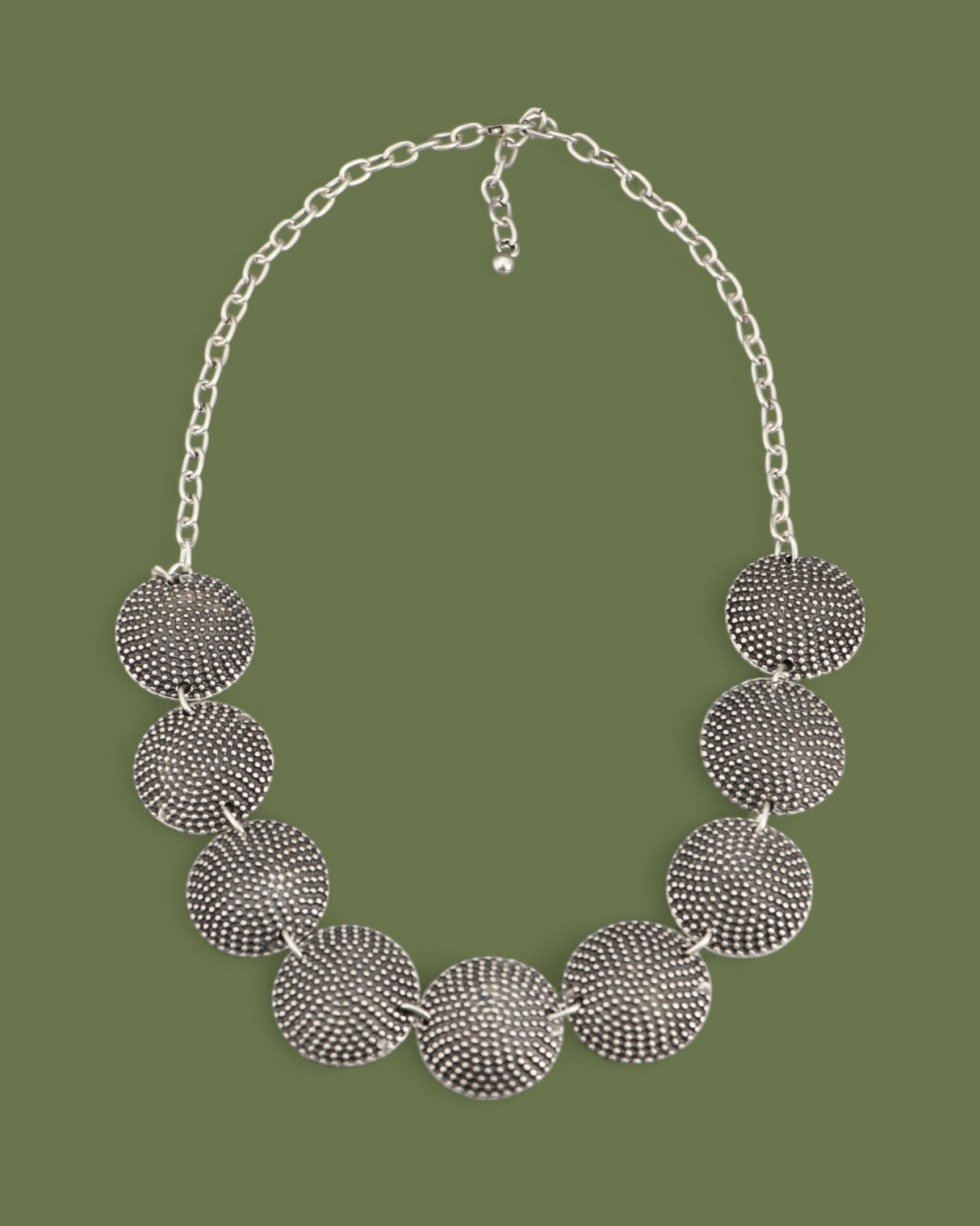 Textured Dome Disc Necklace