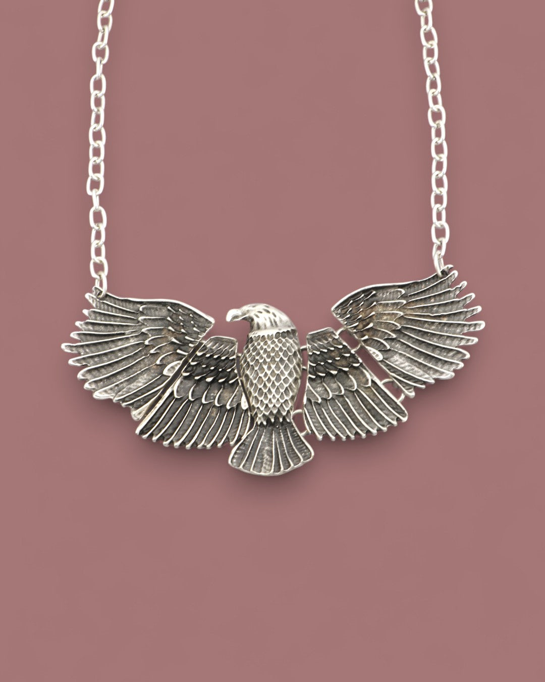 Bold eagle wing necklace with chain