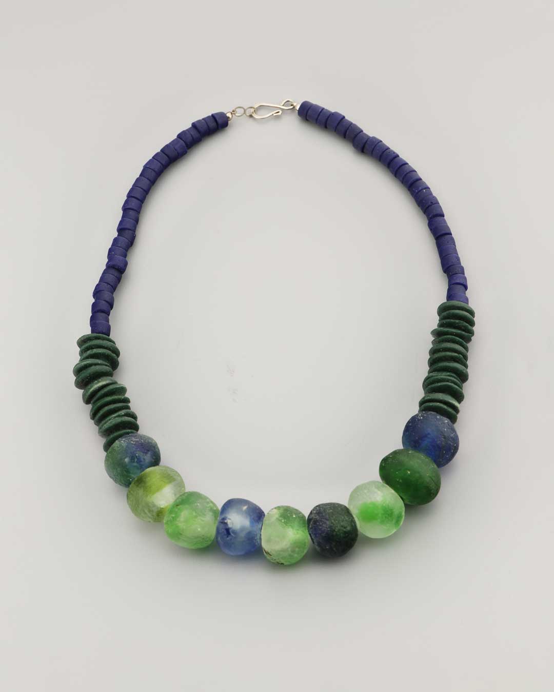 Bold Ghanaian necklace with stacked and rounded beads
