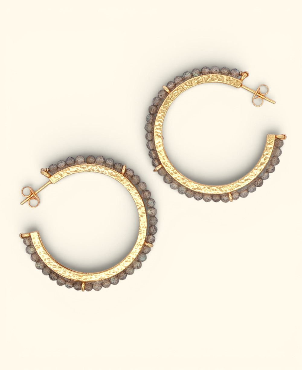 Textured 18K gold-plated hoop earrings