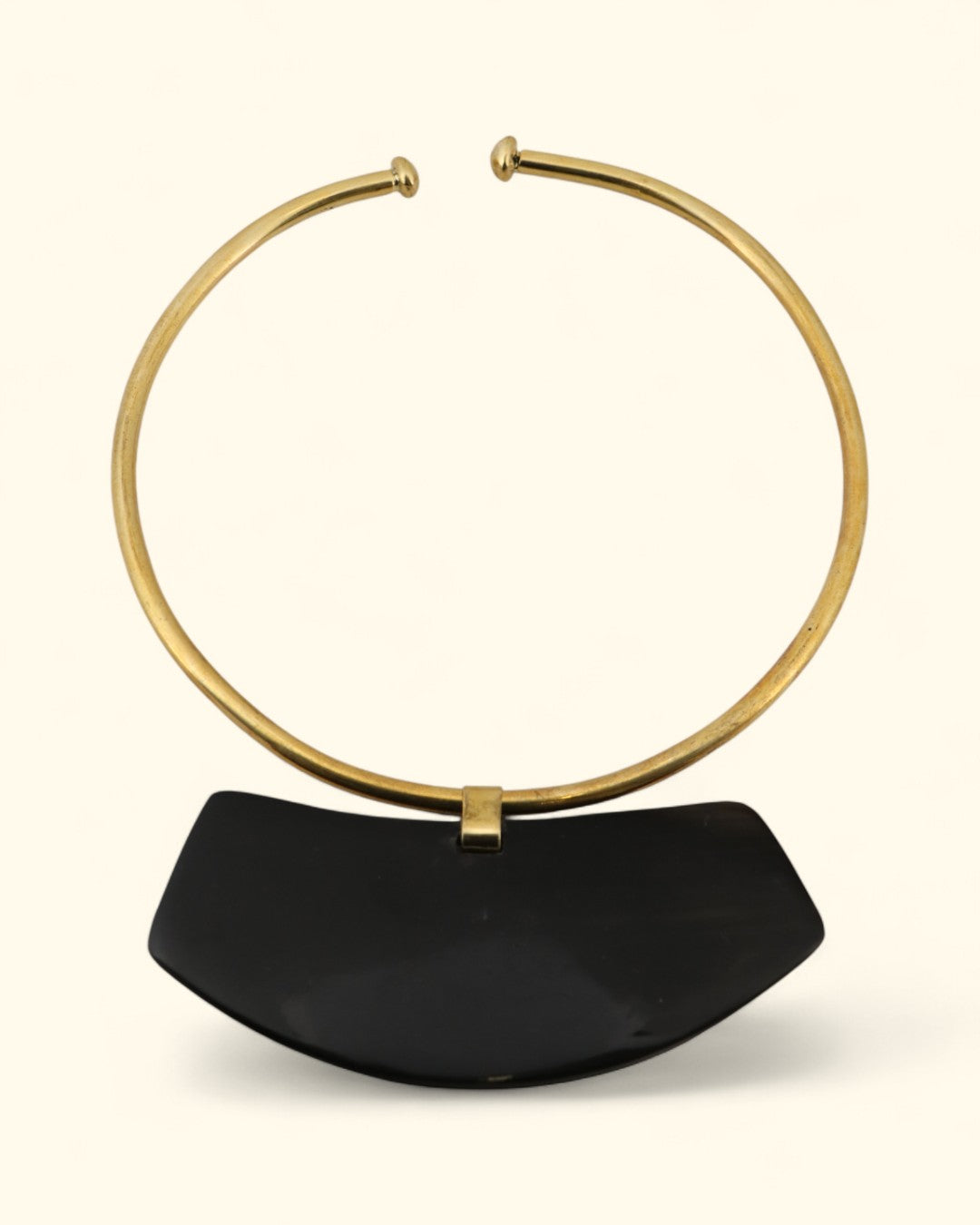 Handmade Kenyan necklace with bold geometric horn piece