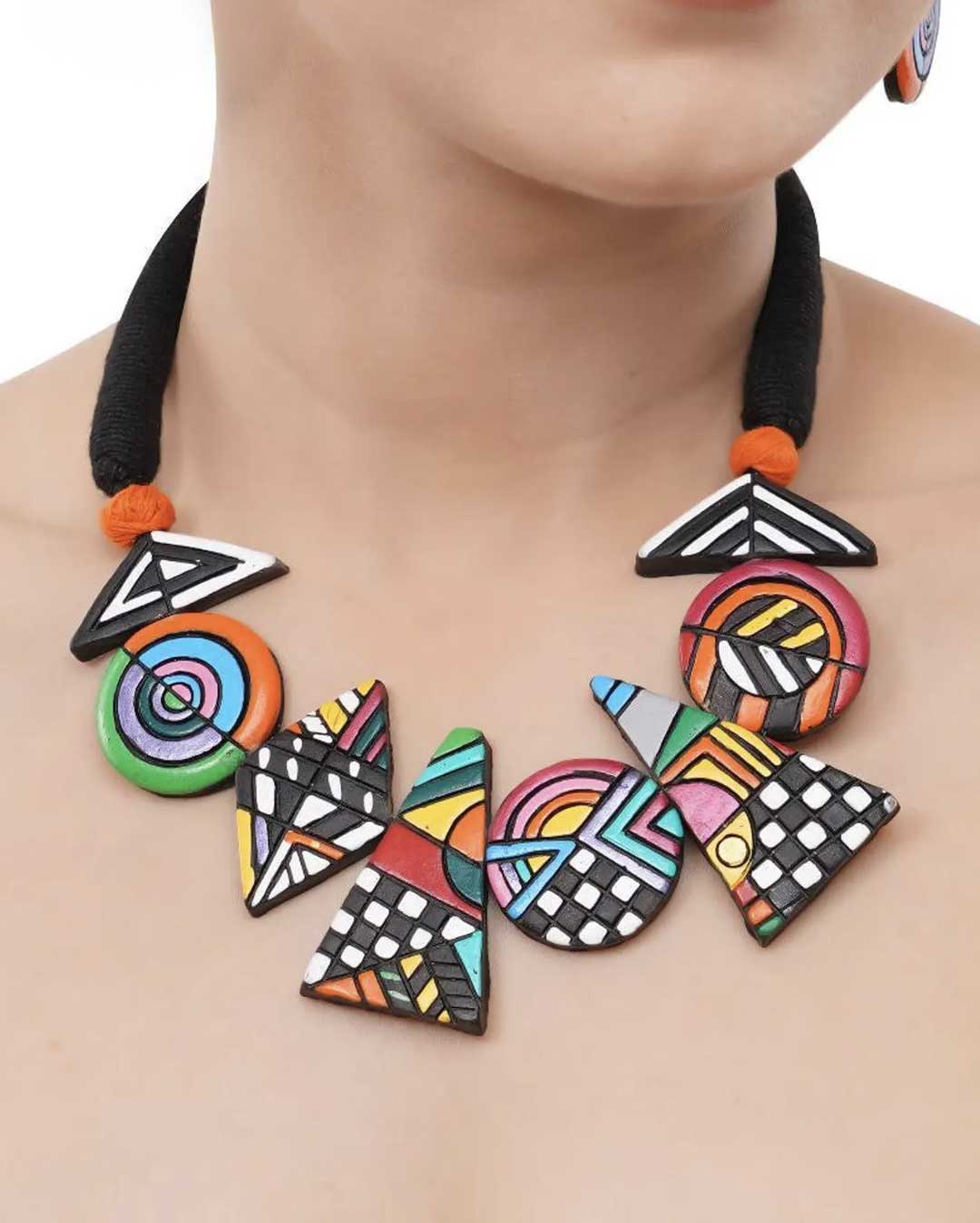 Clay Geometric Necklace