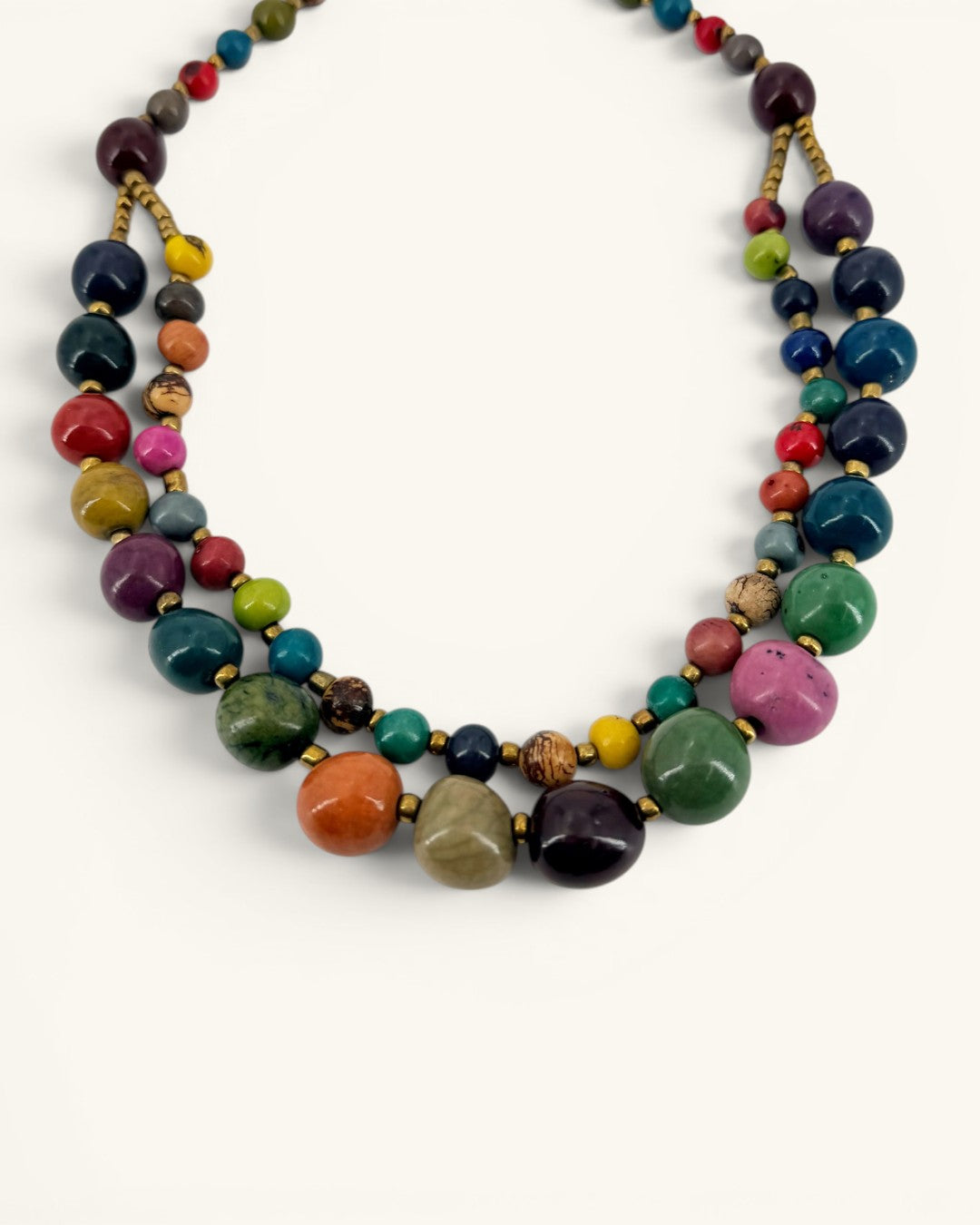 Acai & Pambil Seed Beaded Double-Strand Necklace
