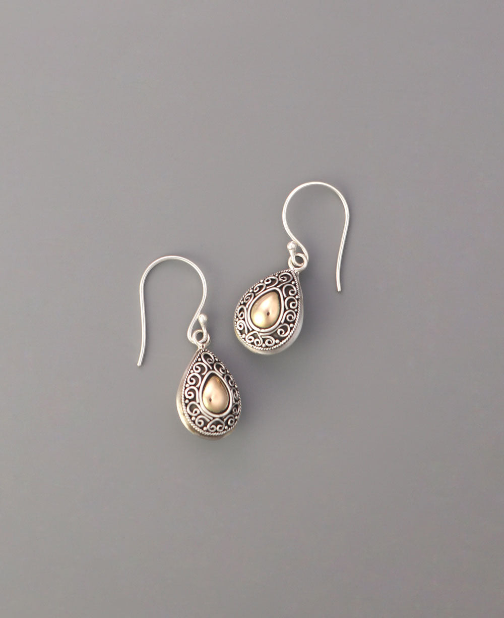 Bohemian sterling silver teardrop earrings
