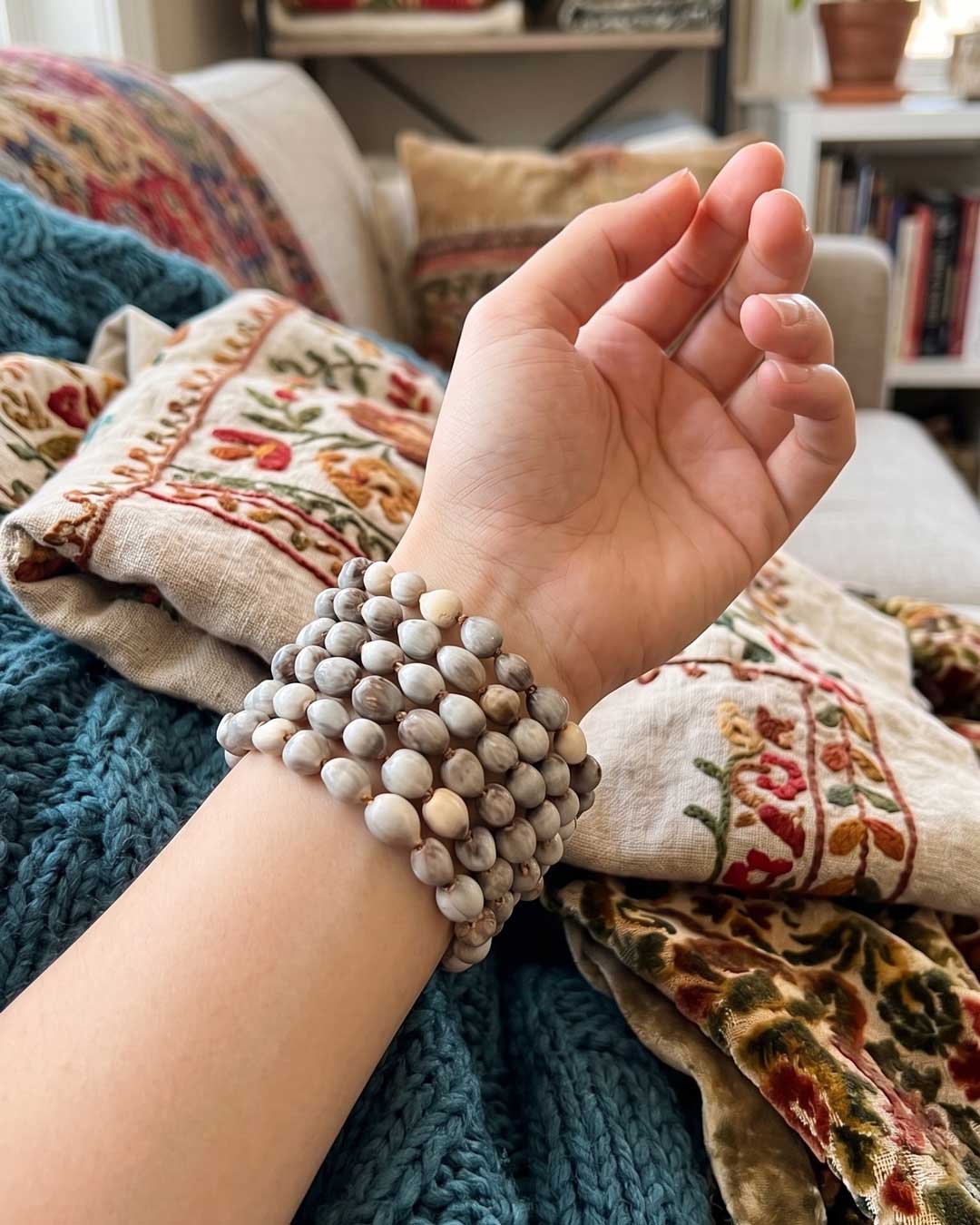 Natural Job’s Tears Multi-Wrap Memory Bracelet