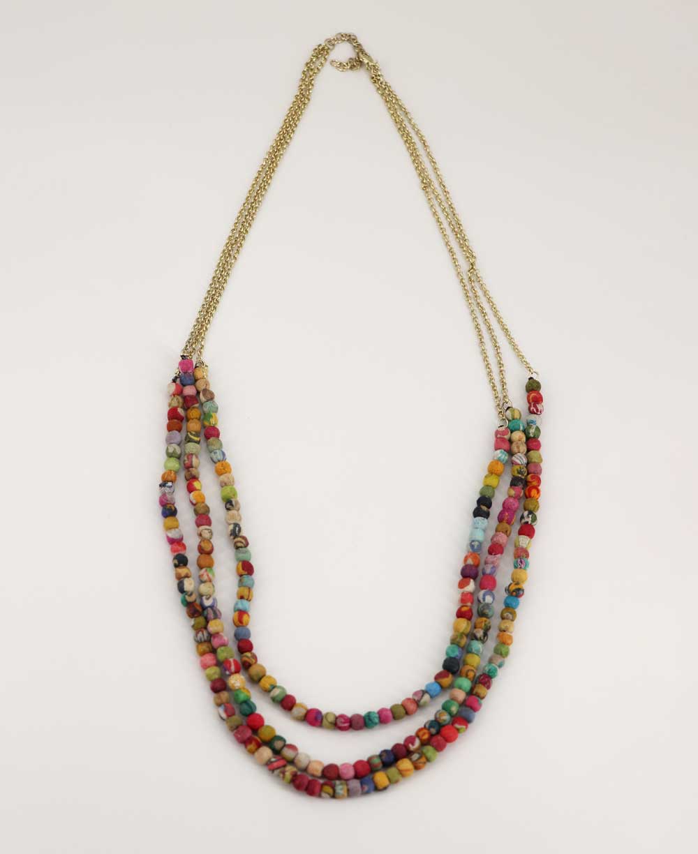 Fair trade Kantha bead necklace