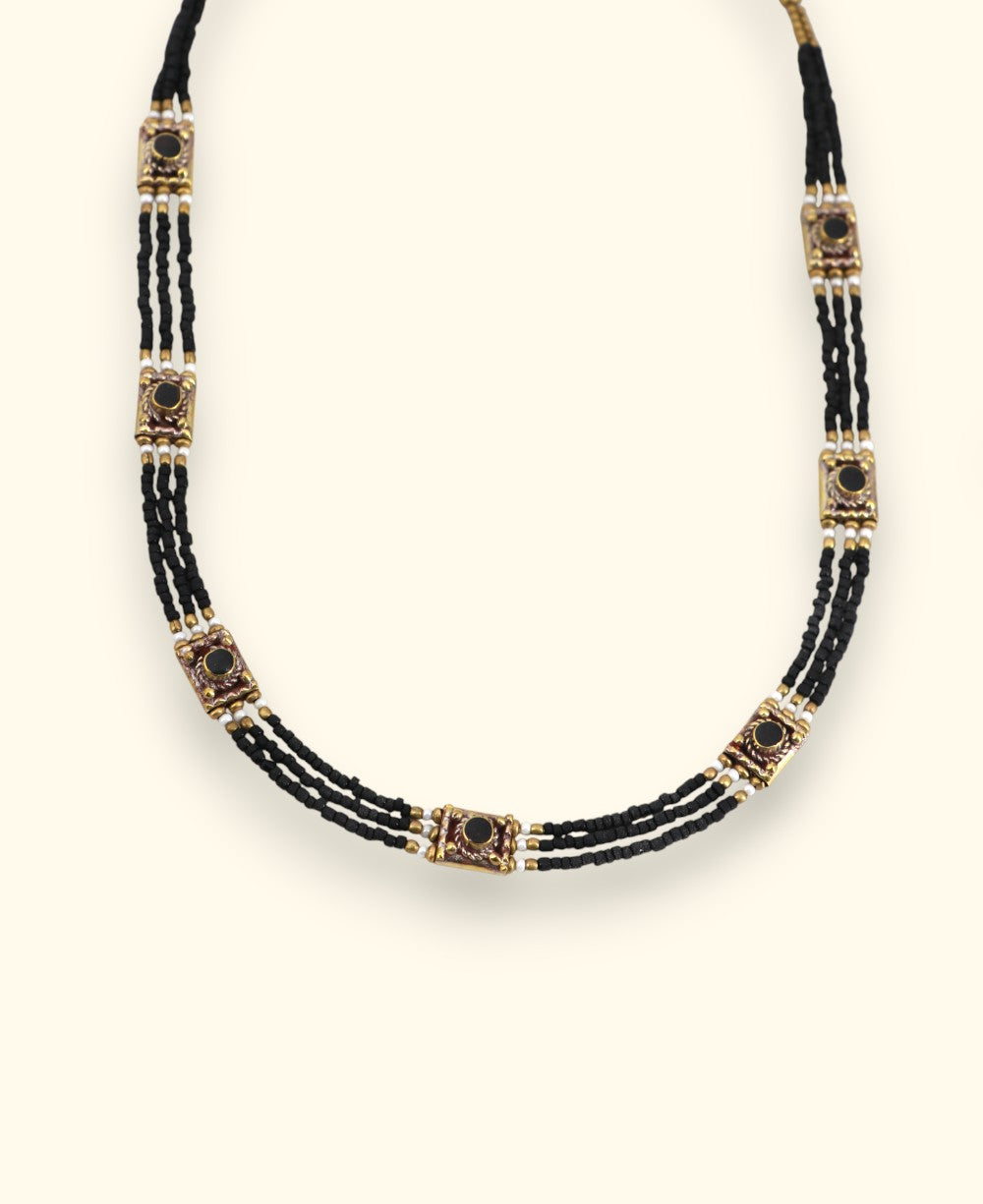 Beaded Tibetan Collar Necklace