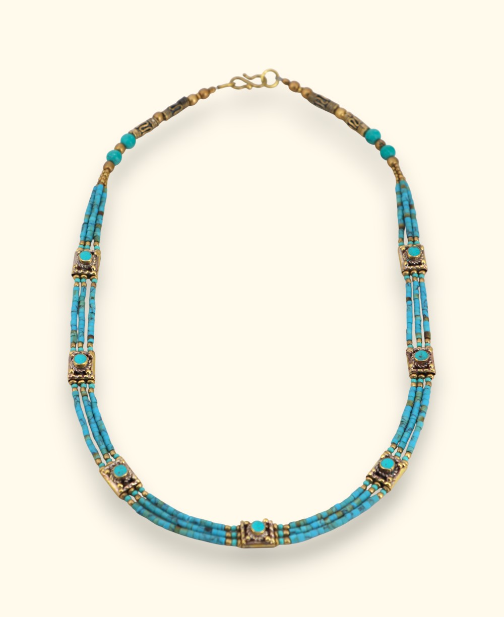 Beaded Tibetan Collar Necklace