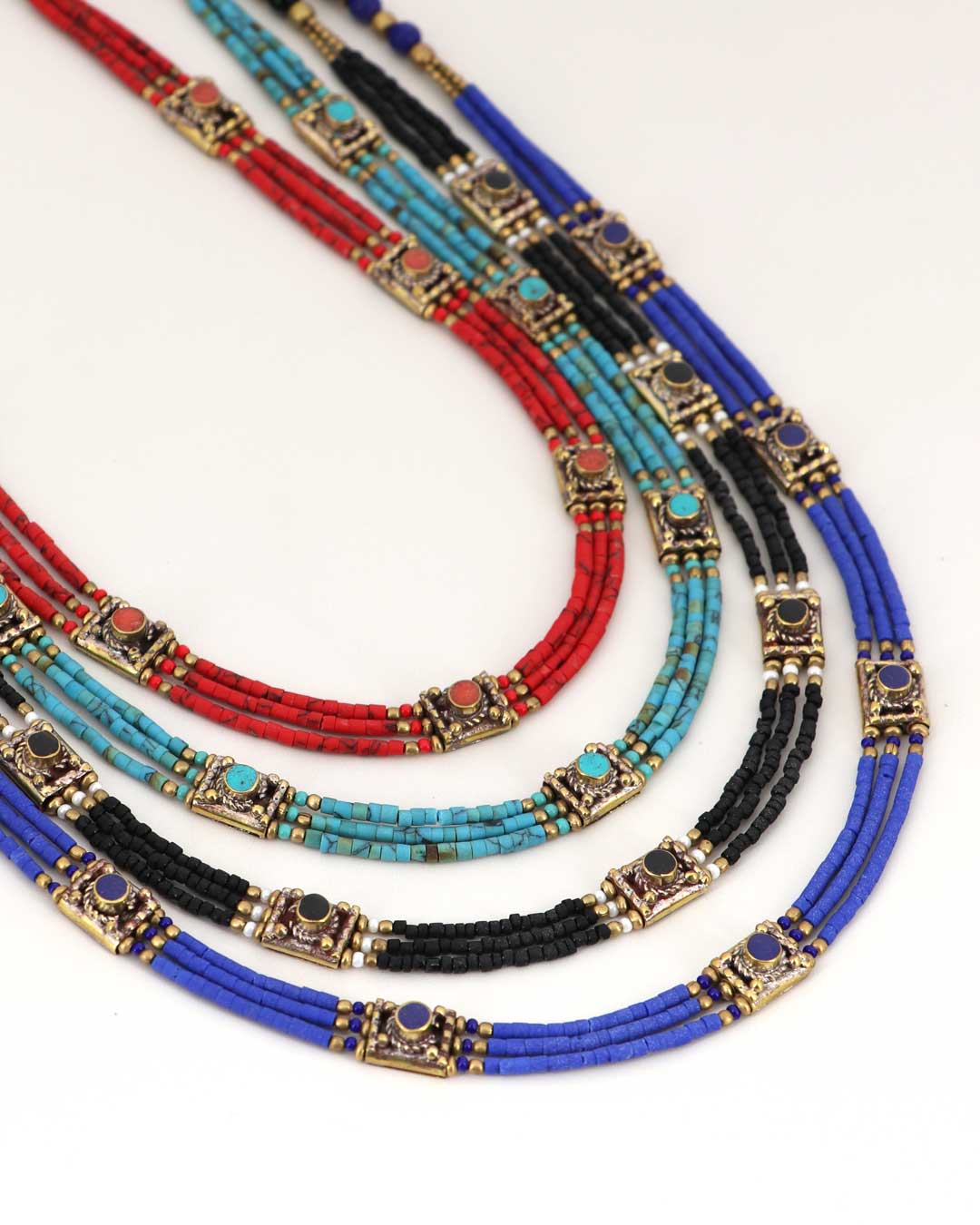 Beaded Tibetan Collar Necklace