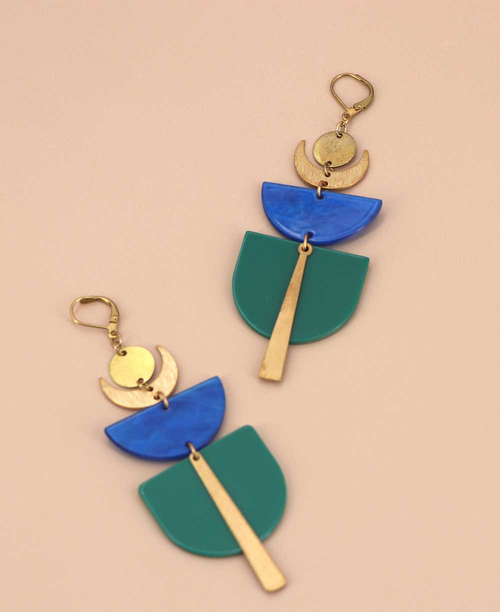 Celestial dangle earrings handmade