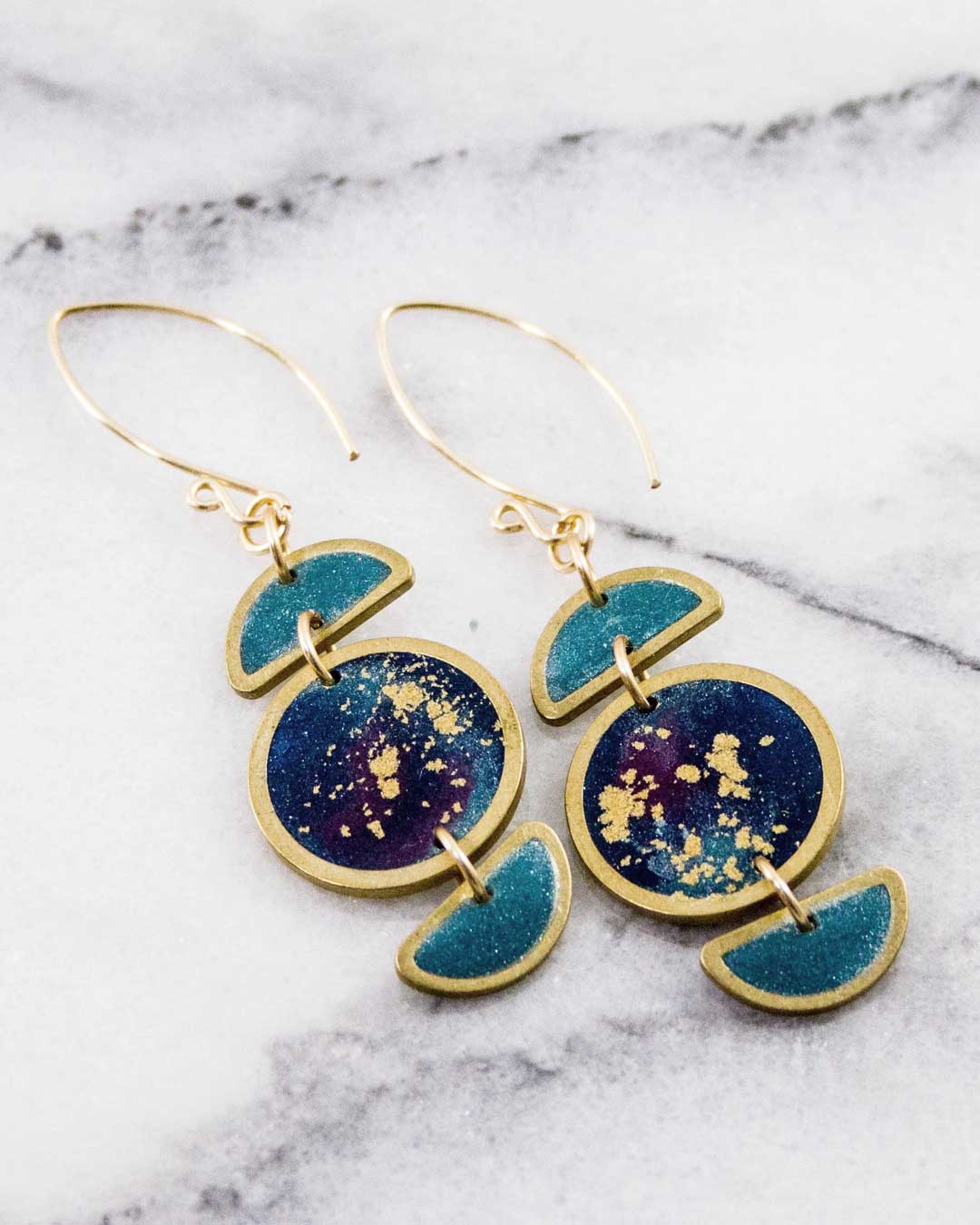 Cosmic Mineral Drop Earrings