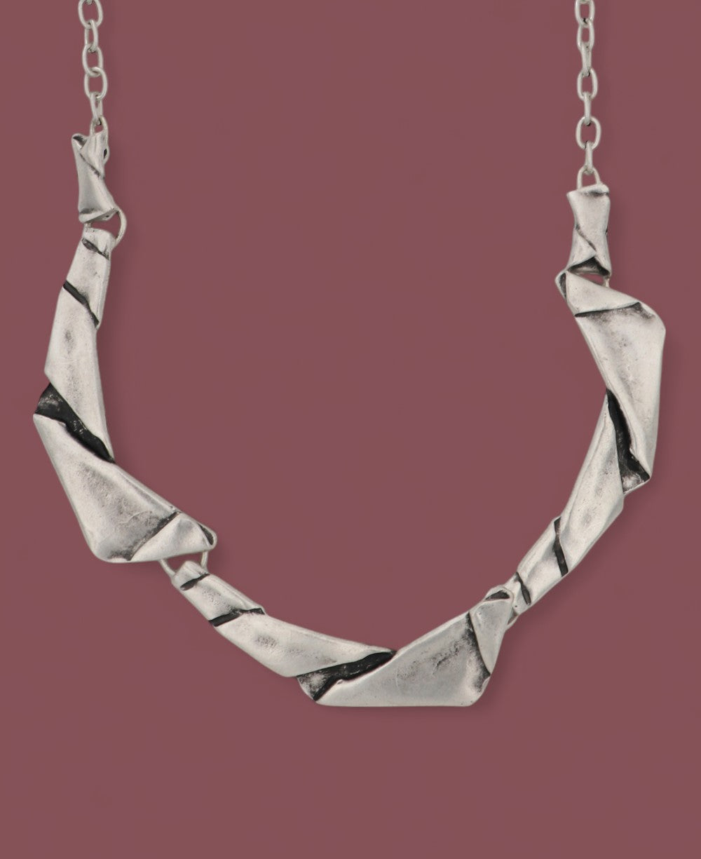 Paper Curl Design Metal Necklace