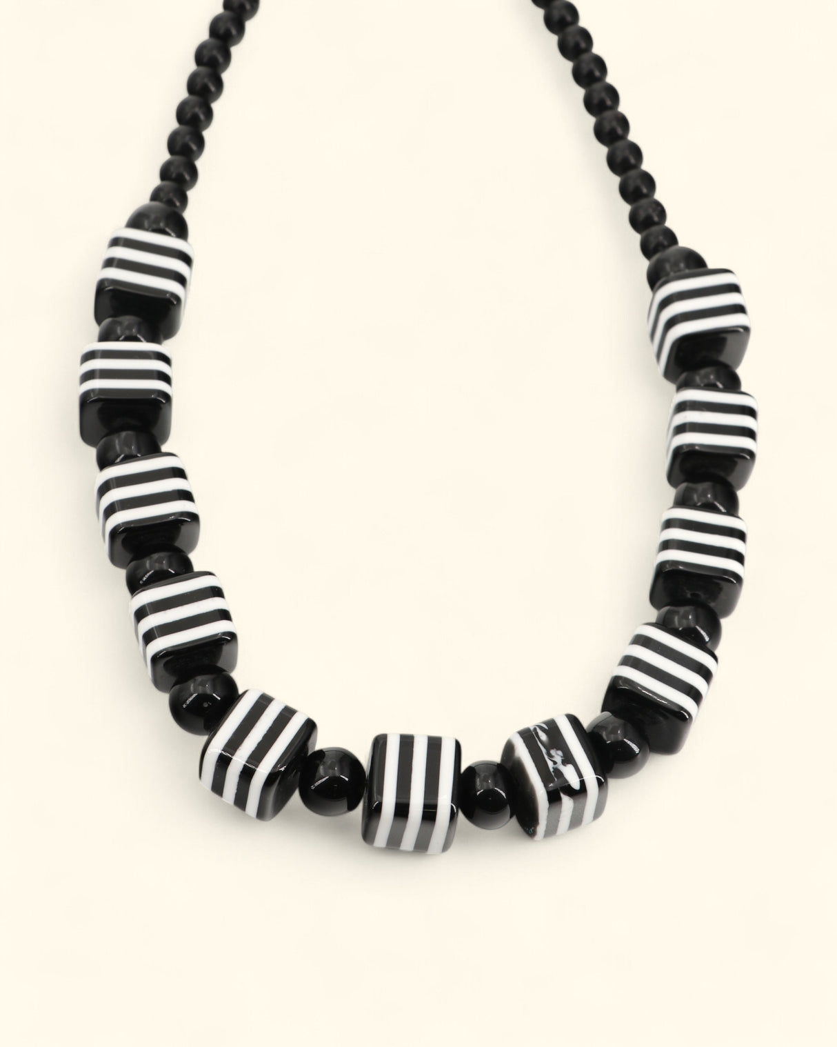 Monochrome Resin Bead Necklace