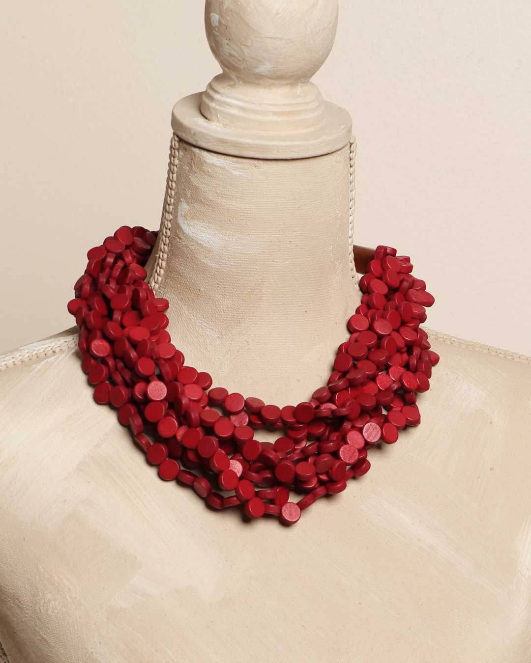 Twisted Multi-Strand Red Necklace