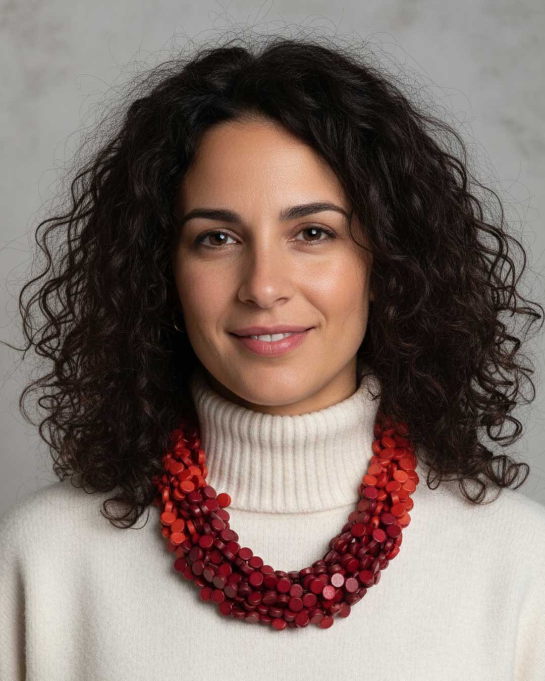 Two-Tone Twist Wood Disc Necklace