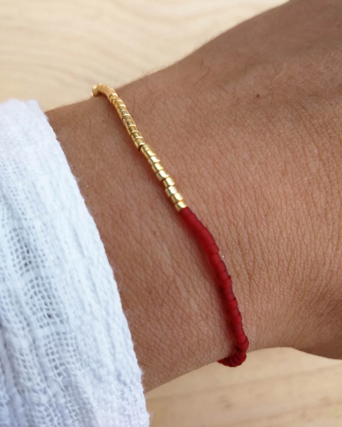 Handmade Guatemalan bracelet set with gold accents