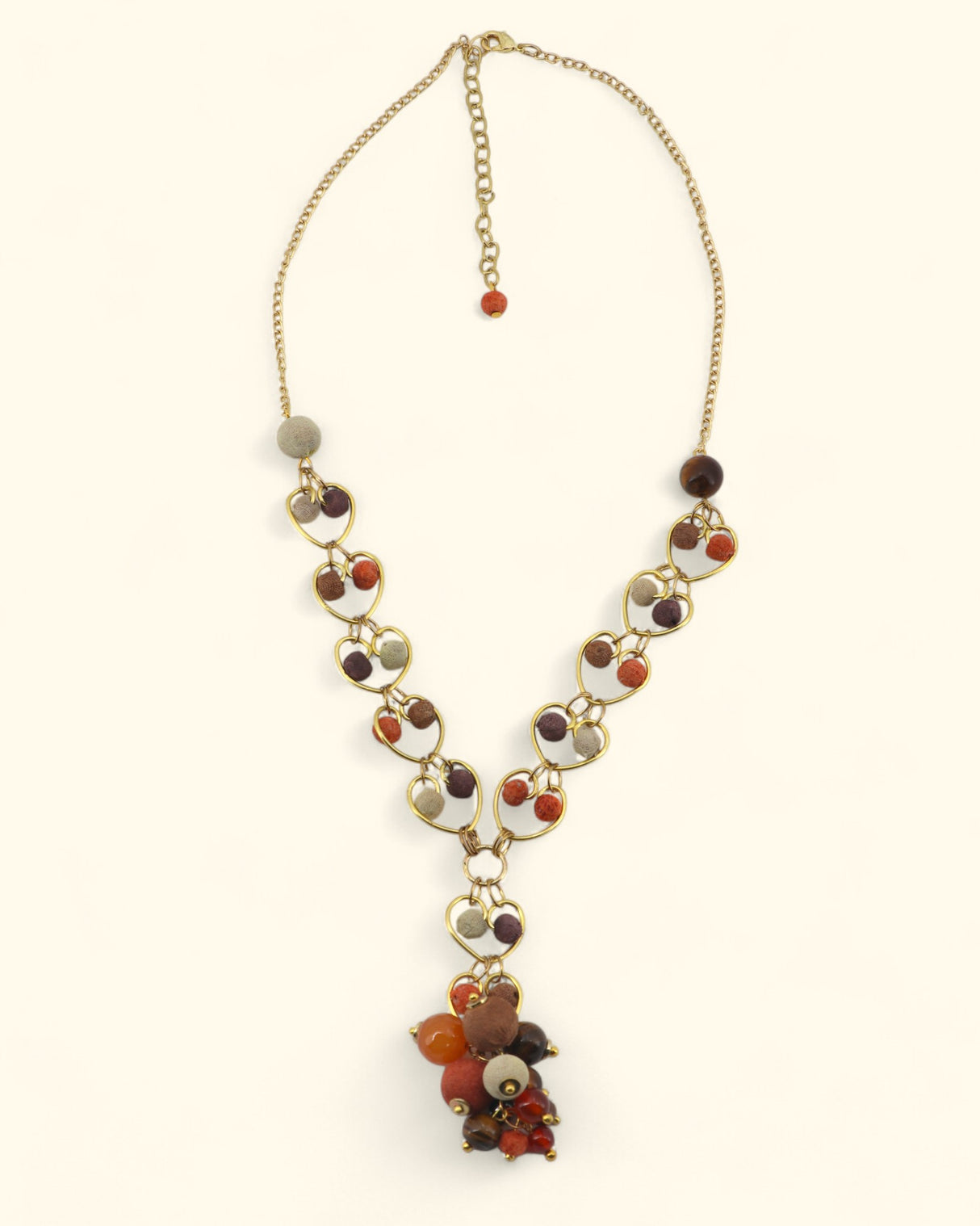 Earthtone Heart Link Necklace