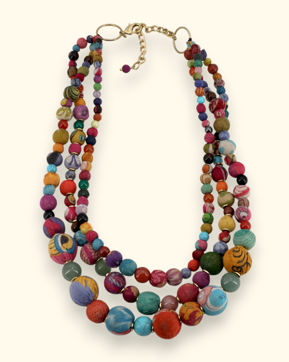 Multicolor Kantha Gemstone Necklace