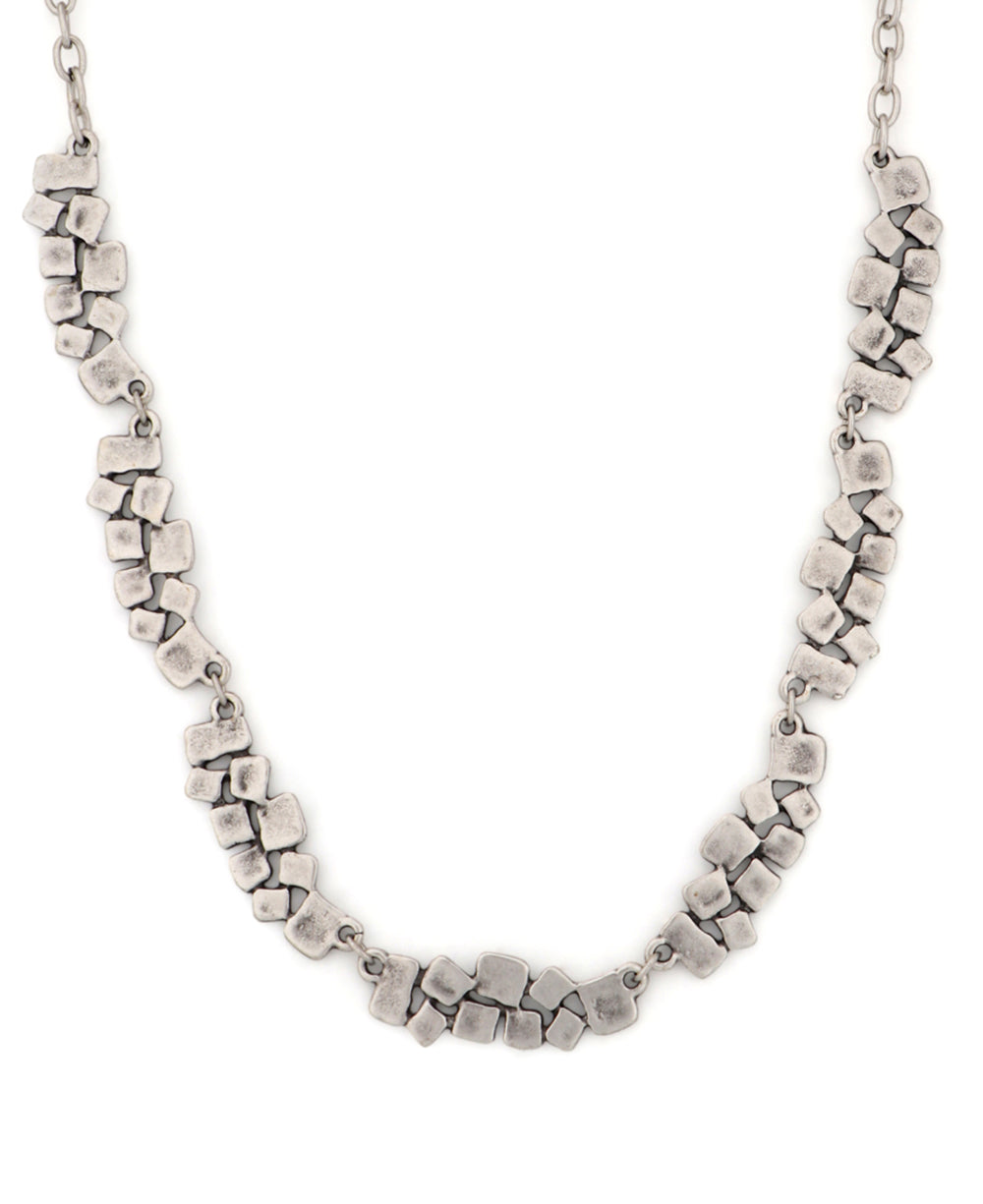 Artisan square disc necklace