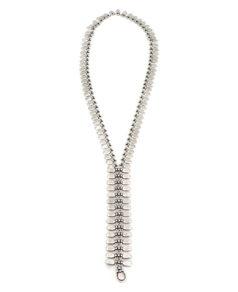 Y-shaped metal tab necklace