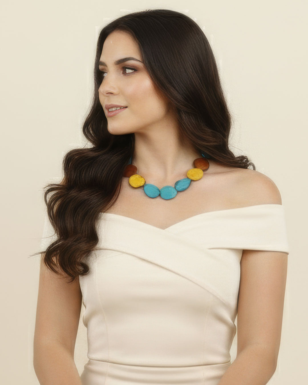 Earth Tones Tagua Chip Necklace