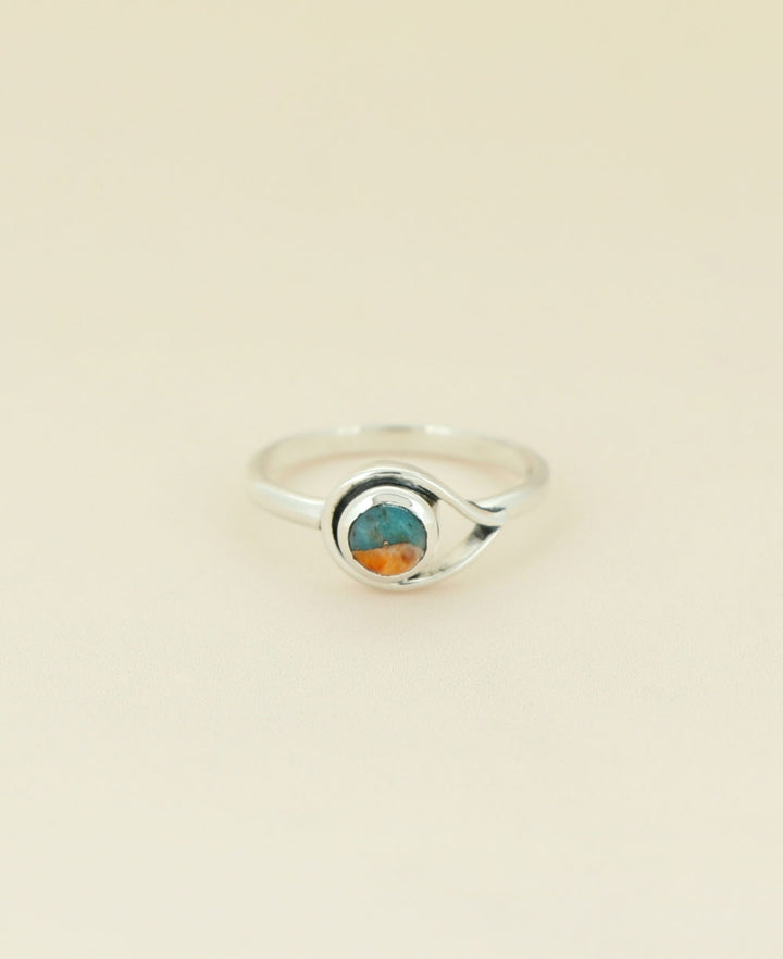 Turquoise Spiny Oyster Sterling Silver Ring