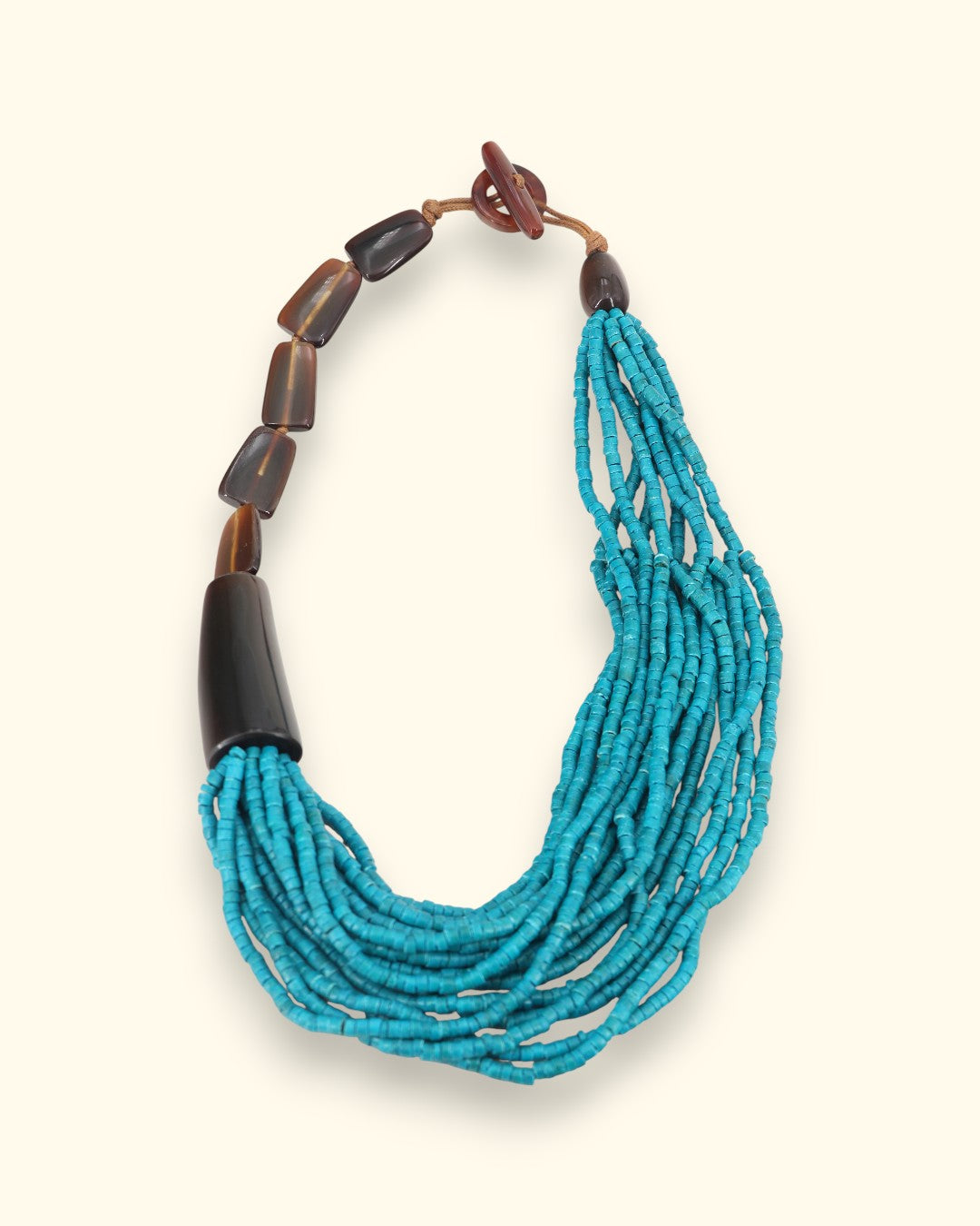 Asymmetric Horn and Coconut Bead Necklace