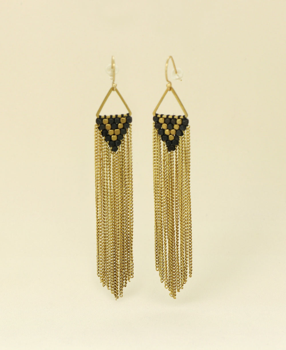 Brass Fringe Earrings