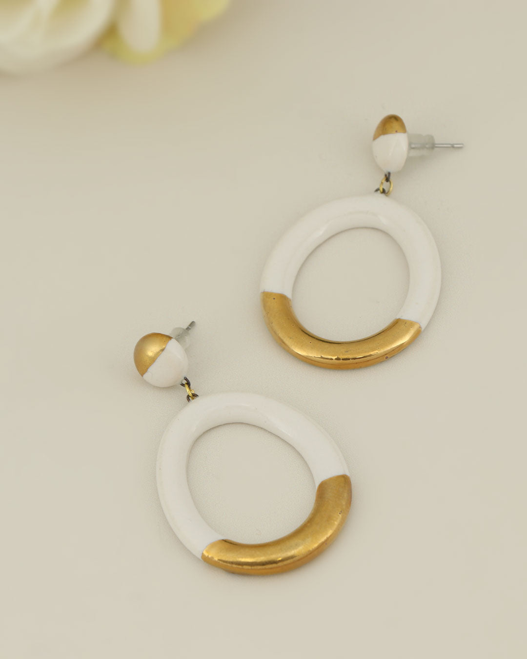 Handcrafted fair trade oval earrings from Chile