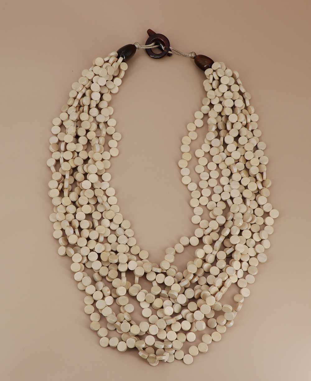 elegant beige twisted strand necklace