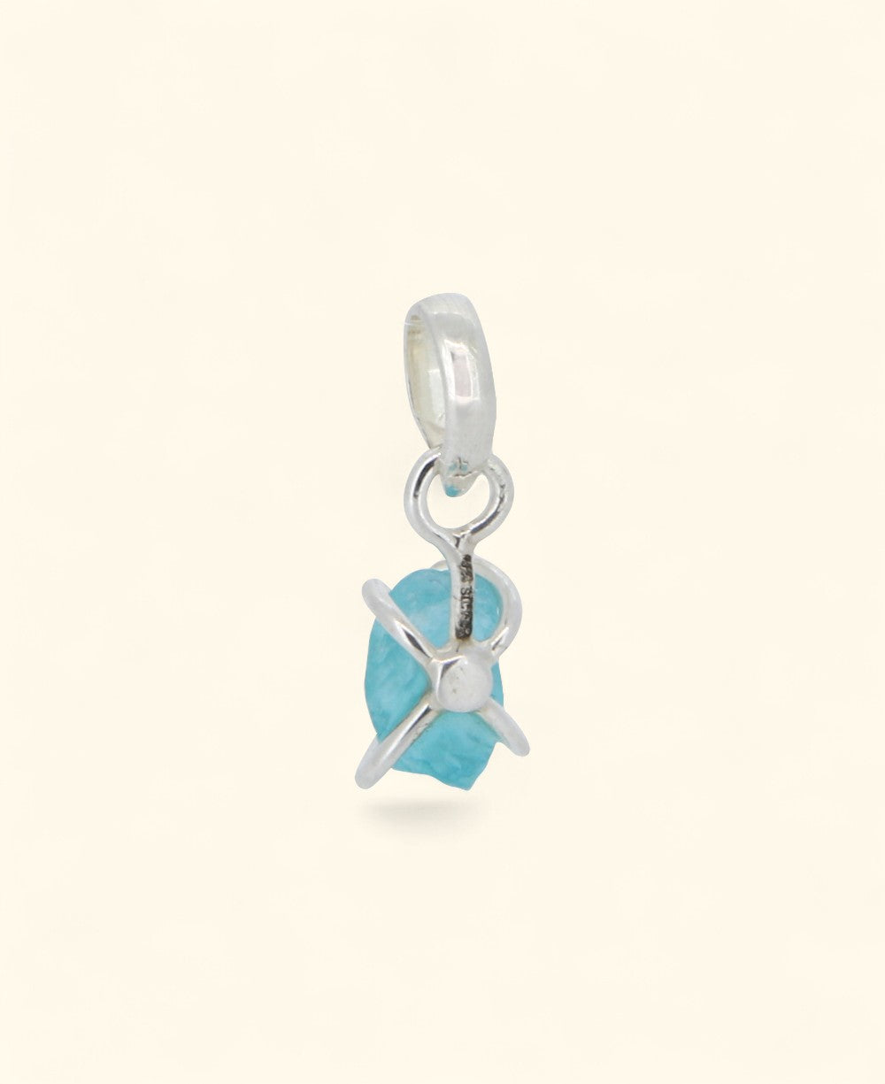 Sterling Silver Raw Cut Apatite Pendant